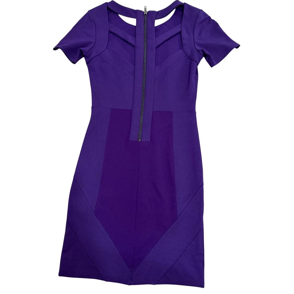 Purple fitted going out dress Y2K unbranded short sleeve cutouts in back bodycon - Picture 5 of 6